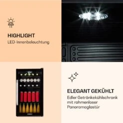 Beersafe 3XL Onyx Kühlschrank 98 Liter 4 Böden Panoramaglastür -Klarstein 10039655 de 0004 logo