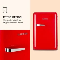 Audrey Retro-Kühlschrank 70 Liter 3 Regale 2 Türfächer Innenbeleuchtung -Klarstein 10039692 de 0003 logo