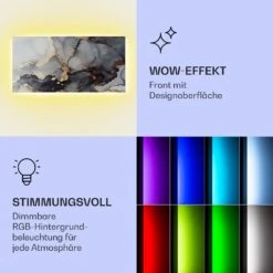 Mojave 1000 Smart 2-in-1 Heizgerät Infrarot Konvektor 120x60cm 1000W RGB-Licht -Klarstein 10039825 de 0003 logo