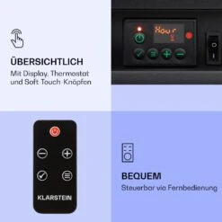 Dukono Elektrokamin 1800 W LED-Flammen Heizlüfter Timer Holzfach -Klarstein 10039851 de 0005 logo