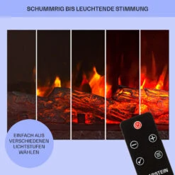 Dukono Elektrokamin 1800 W LED-Flammen Heizlüfter Timer Holzfach -Klarstein 10039851 de 0008 usp