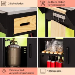 Jersey Outdoor Kitchen Gasgrill Spüle 20,7 KW 5+1 Brenner Mobil -Klarstein 10039854 de 0005 usp