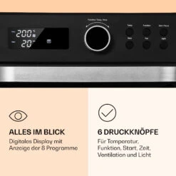 Prime Air Heißluftfritteuse 1500W 23l Timer 8 Programme 12 Prime Air Heißluftfritteuse 1500W 23l Timer 8 Programme -Klarstein 10040025 de 0004 logo