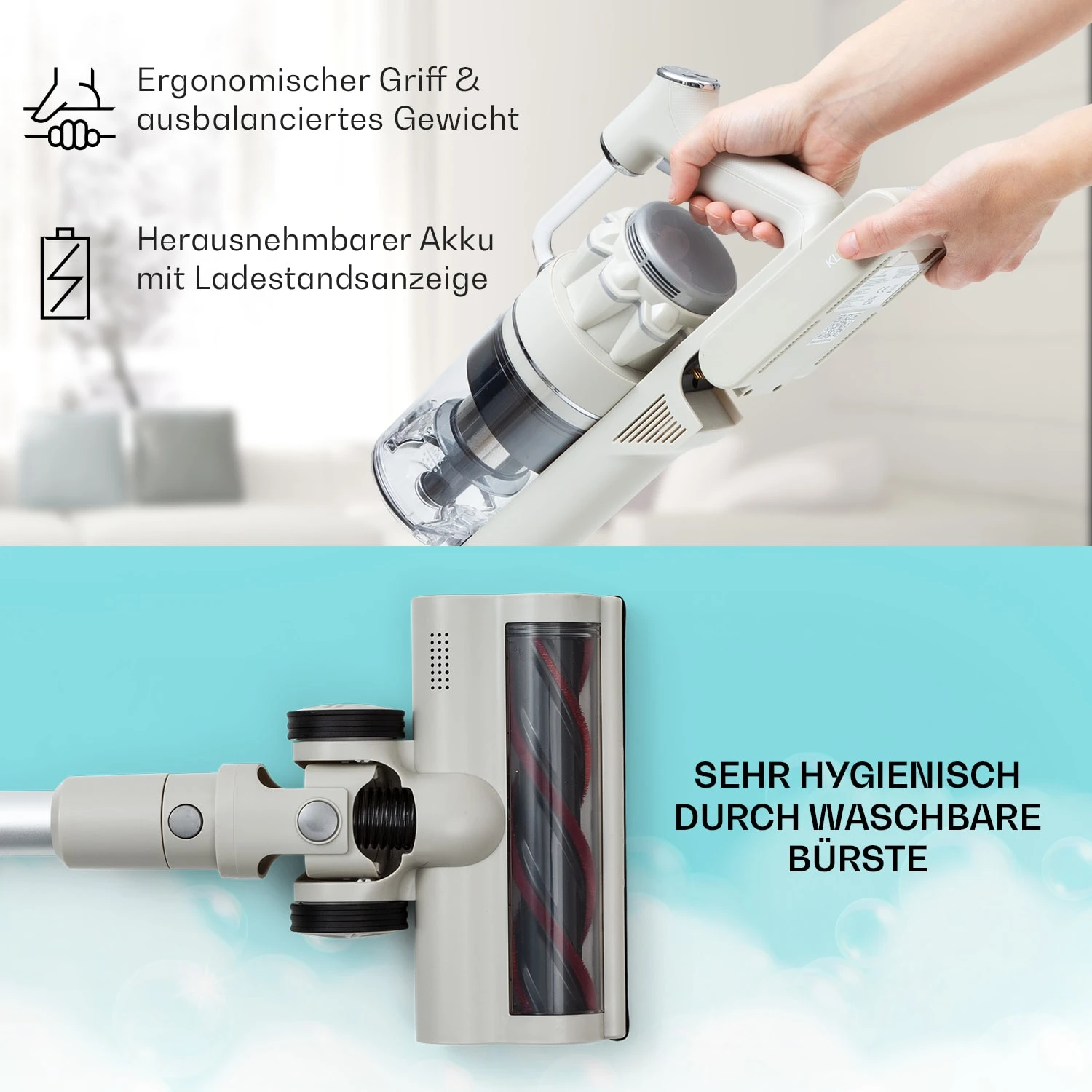 LARMA Staubsauger Kabellos Beutellos Akku 45 Min Laufzeit Max. LED 8 LARMA Staubsauger Kabellos Beutellos Akku 45 Min Laufzeit Max. LED – Bild 6