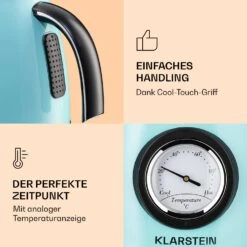 Aquavita Chalet Wasserkocher 1,7 Liter 2200 Watt Temperaturanzeige Edelstahl 14 Aquavita Chalet Wasserkocher 1,7 Liter 2200 Watt Temperaturanzeige Edelstahl -Klarstein 10040039 de 0005 logo