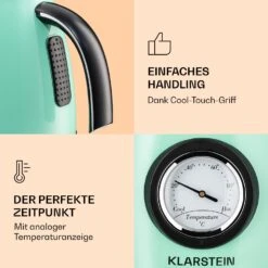 Aquavita Chalet Wasserkocher 1,7 Liter 2200 Watt Temperaturanzeige Edelstahl -Klarstein 10040040 de 0005 logo