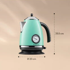 Aquavita Chalet Wasserkocher 1,7 Liter 2200 Watt Temperaturanzeige Edelstahl -Klarstein 10040040 yy 0008 logo