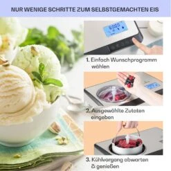Dolce Bacio Smart Eiscremebereiter Yogurtmaker Kompressor 2 Liter WiFi Touch Edelstahl -Klarstein 10040048 de 0004 logo