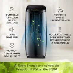 New Breeze 7 Mobile Klimaanlage 7000BTU 2,1kW 34m² Mobil Fernbedienung -Klarstein 10040152 de 0003 usp