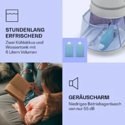 Skyscraper Ice Smart 4-in-1 Luftkühler & Ventilator WiFi 210m³/h Fernbedienung -Klarstein 10040207 de 0006 logo