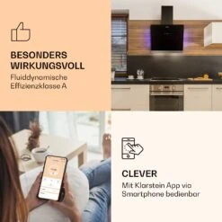 Aurora 60 Smart Dunstabzugshaube 550 M³/h 60cm Kopffrei Ambiente-Licht EEC A++ -Klarstein 10040234 de 0003 logo