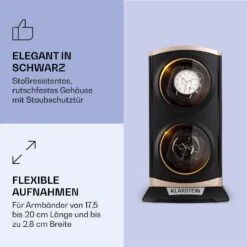 St. Gallen Premium Uhrenbeweger 2 Uhren 4 Geschwindigkeiten -Klarstein 10040248 de 0005 logo