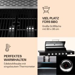 Valdosta 6.1 Gasgrill 6+1 Brenner 19,3 KW Gesamtleistung -Klarstein 10040269 de 0003 logo