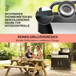 Kingsville 3.1 Kombigrill Gas + Kohle 10,9 KW 3+1 Brenner -Klarstein 10040270 de 0004 usp