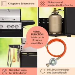 Kingsville 3.1 Kombigrill Gas + Kohle 10,9 KW 3+1 Brenner -Klarstein 10040270 de 0006 usp