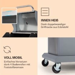 Lucifer 2 Gasgrill 2 X 3,6 KW Brenner 45x45cm Grill Edelstahl Mobil -Klarstein 10040279 de 0006 logo