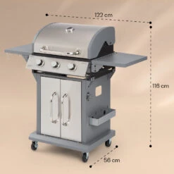 Lucifer 3 Gasgrill 3 X 3,6 KW Brenner 60x45cm Grill Edelstahl Mobil 17 Lucifer 3 Gasgrill 3 X 3,6 KW Brenner 60x45cm Grill Edelstahl Mobil -Klarstein 10040280 yy 0008 dimensions