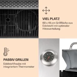Lucifer 4 Gasgrill 4 X 3,6 KW Brenner 69x45cm Grill Edelstahl Mobil 13 Lucifer 4 Gasgrill 4 X 3,6 KW Brenner 69x45cm Grill Edelstahl Mobil -Klarstein 10040281 de 0004 logo