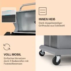 Lucifer 4 Gasgrill 4 X 3,6 KW Brenner 69x45cm Grill Edelstahl Mobil 15 Lucifer 4 Gasgrill 4 X 3,6 KW Brenner 69x45cm Grill Edelstahl Mobil -Klarstein 10040281 de 0006 logo