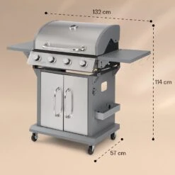 Lucifer 4 Gasgrill 4 X 3,6 KW Brenner 69x45cm Grill Edelstahl Mobil 17 Lucifer 4 Gasgrill 4 X 3,6 KW Brenner 69x45cm Grill Edelstahl Mobil -Klarstein 10040281 yy 0008 dimensions