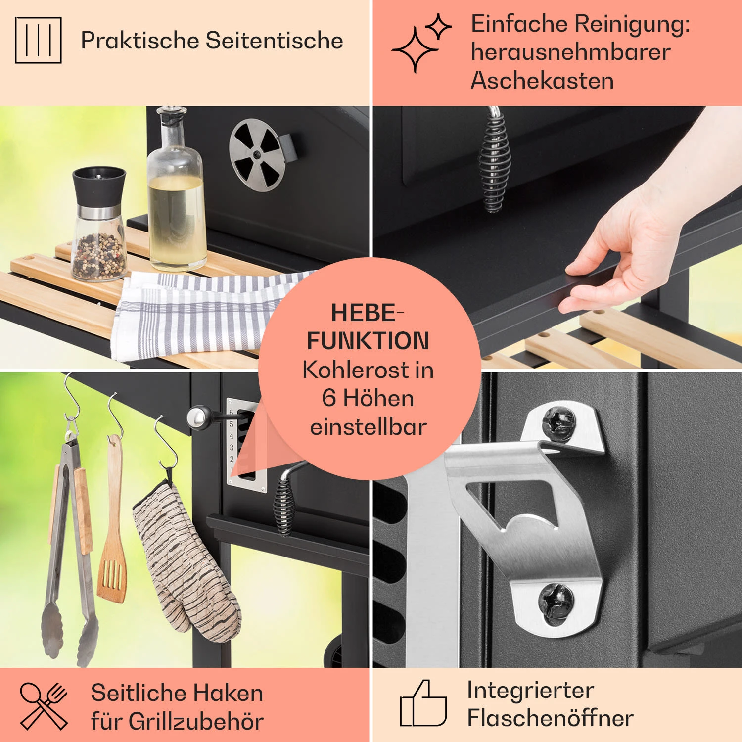 Aberdeen Double Holzkohlegrill Smoker Thermometer 2 Seitentische Mobil 8 Aberdeen Double Holzkohlegrill Smoker Thermometer 2 Seitentische Mobil – Bild 6