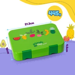 Junior Lunchbox 6 Fächer 21,3 X 15 X 4,5 Cm (BxHxT) BPA-frei -Klarstein 10040337 yy 0009 dimensions