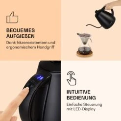 Garcon Wasserkocher 1L 2000W Warmhaltefunktion Schwanenhals Edelstahl 13 Garcon Wasserkocher 1L 2000W Warmhaltefunktion Schwanenhals Edelstahl -Klarstein 10040347 de 0005 logo