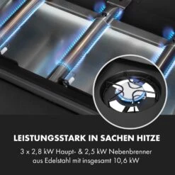 Valdosta 3.1 Gasgrill 3 X 2,8 KW + 2,5 KW Brenner Edelstahl Mobil -Klarstein 10040704 de 0005 logo