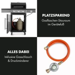 Valdosta 3.1 Gasgrill 3 X 2,8 KW + 2,5 KW Brenner Edelstahl Mobil -Klarstein 10040704 de 0006 logo