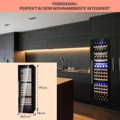 Vinsider 89 Built-In Trio Built-In Weinkühlschrank 5 – 18 °C Touch-Bedienfeld Holzregale -Klarstein 10040720 de 0006 usp