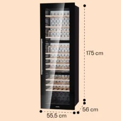 Vinsider 89 Built-In Trio Built-In Weinkühlschrank 5 – 18 °C Touch-Bedienfeld Holzregale -Klarstein 10040720 yy 0008 dimensions