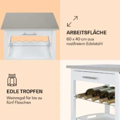 Vermont Servierwagen Küchenwagen 5 Etagen Holz Edelstahl Mobil -Klarstein 10041118 de 0003 logo