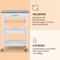 Vermont Servierwagen Küchenwagen 5 Etagen Holz Edelstahl Mobil -Klarstein 10041118 de 0004 logo