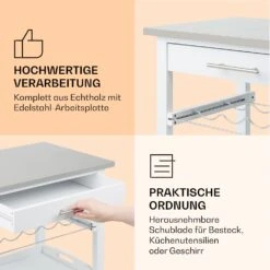 Vermont Servierwagen Küchenwagen 5 Etagen Holz Edelstahl Mobil -Klarstein 10041118 de 0005 logo