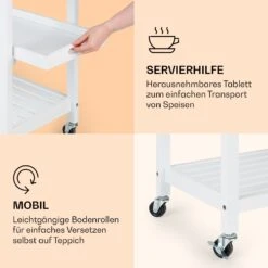 Vermont Servierwagen Küchenwagen 5 Etagen Holz Edelstahl Mobil -Klarstein 10041118 de 0006 logo