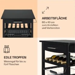 Louisiana Servierwagen Küchenwagen 5 Etagen Holz Handtuchhalter Mobil -Klarstein 10041123 de 0003 logo