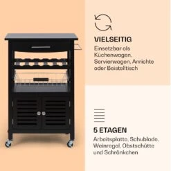 Louisiana Servierwagen Küchenwagen 5 Etagen Holz Handtuchhalter Mobil -Klarstein 10041123 de 0004 logo