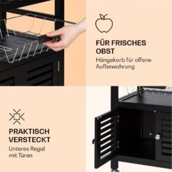 Louisiana Servierwagen Küchenwagen 5 Etagen Holz Handtuchhalter Mobil -Klarstein 10041123 de 0006 logo