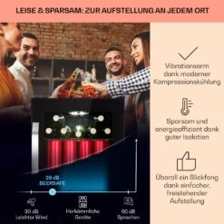 Beersafe 70 Birra Milano Edition Kühlschrank 70 Liter 3 Böden Panoramaglastür Edelstahl -Klarstein 10041180 de 0003 usp