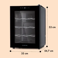 Barolo 12 Uno Weinkühlschrank 37 Ltr 12 Flaschen 11-18°C SingleZone -Klarstein 10041205 yy 0008 dimensions