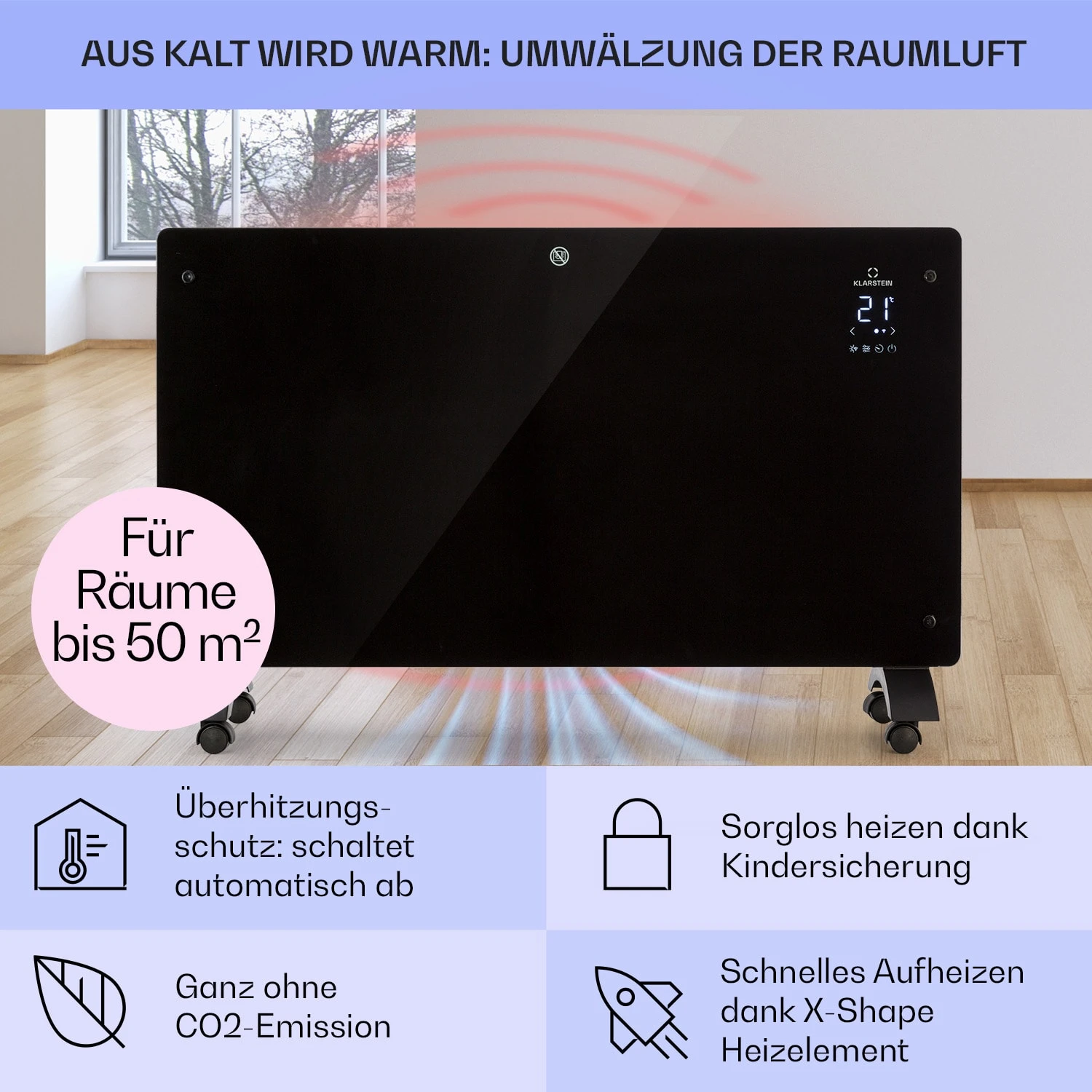Bansin Crystal Smart Konvektions-Heizgerät 2500W 5 - 50 °C App-Steuerung 6 Bansin Crystal Smart Konvektions-Heizgerät 2500W 5 - 50 °C App-Steuerung – Bild 4
