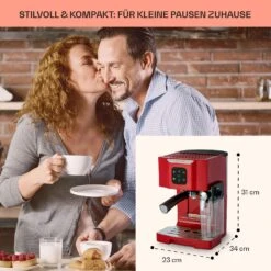BellaVita Kaffeemaschine 3-in-1 1450 W 20 Bar Milchschäumer -Klarstein 10041240 de 0005 usp