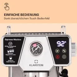 Libeica Espressomaschine 19 Bar Ca. 10 Tassen 1,8 Liter Milchschaum -Klarstein 10041253 de 0003 logo