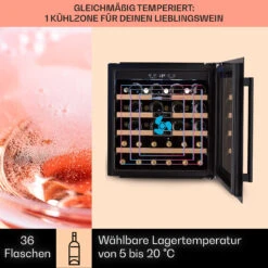 Vinsider 36 Built-In Uno Einbau-Weinkühlschrank 36 Flaschen 92 Ltr Edelstahl -Klarstein 10041286 de 0003 usp