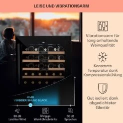 Vinsider 36 Built-In Uno Einbau-Weinkühlschrank 36 Flaschen 92 Ltr Edelstahl -Klarstein 10041286 de 0004 usp