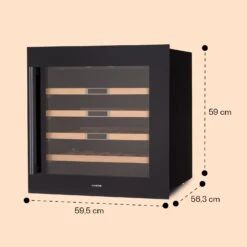 Vinsider 36 Built-In Uno Einbau-Weinkühlschrank 36 Flaschen 92 Ltr Edelstahl -Klarstein 10041286 yy 0011 dimensions