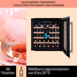 Vinsider 36 Built-In Uno Einbau-Weinkühlschrank 36 Flaschen 92 Ltr Edelstahl -Klarstein 10041288 de 0003 usp