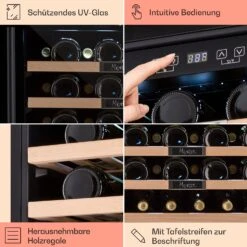 Vinsider 36 Built-In Uno Einbau-Weinkühlschrank 36 Flaschen 92 Ltr Edelstahl -Klarstein 10041288 de 0005 usp