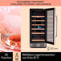 Vinovilla 29 Built-In Weinkühlschrank 81 L / 29 Fl. Glastür Edelstahl 12 Vinovilla 29 Built-In Weinkühlschrank 81 L / 29 Fl. Glastür Edelstahl -Klarstein 10041304 de 0003 logo