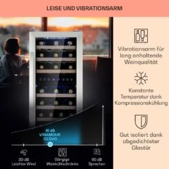 Vinamour 33 Duo Weinkühlschrank 2 Zonen 89 L / 33 Flaschen 5-18°C Touch 13 Vinamour 33 Duo Weinkühlschrank 2 Zonen 89 L / 33 Flaschen 5-18°C Touch -Klarstein 10041311 de 0004 logo